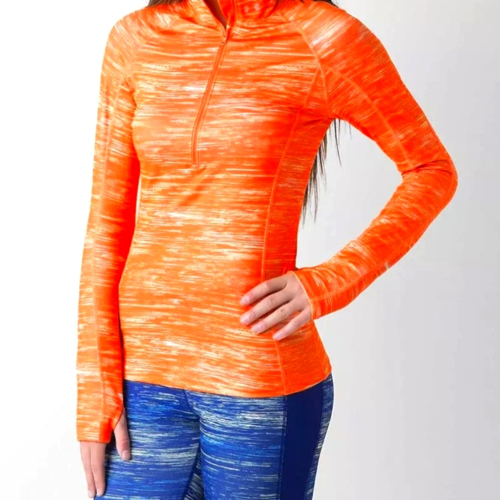 Under Armour Cozy 1/2 Zip Sweater Coldgear Womans Sz Large Orange